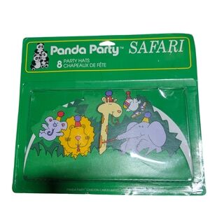 Carlton Cards Panda Party Safari Green Kids' Party Hats (8 Pack)